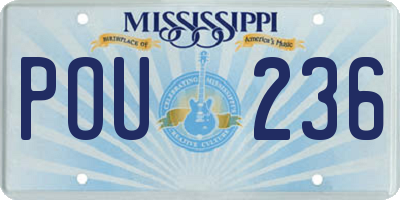 MS license plate POU236