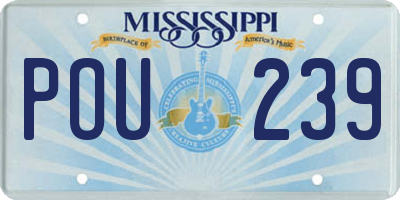 MS license plate POU239