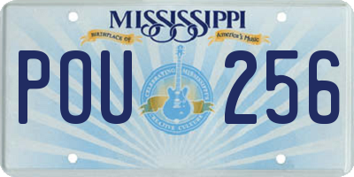 MS license plate POU256