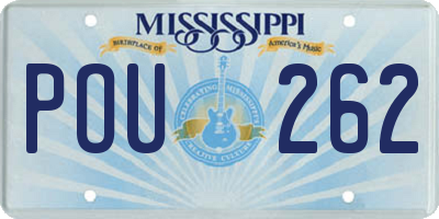 MS license plate POU262