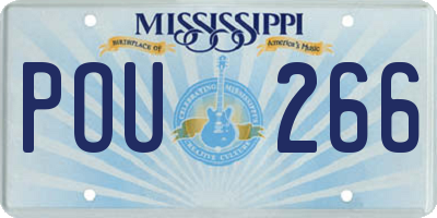 MS license plate POU266