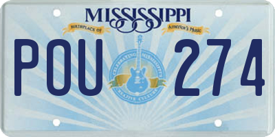 MS license plate POU274