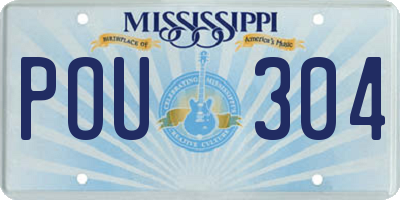 MS license plate POU304