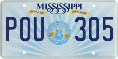 MS license plate POU305