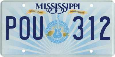 MS license plate POU312