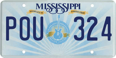 MS license plate POU324