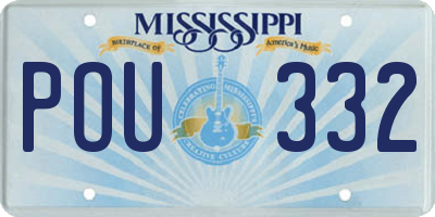 MS license plate POU332