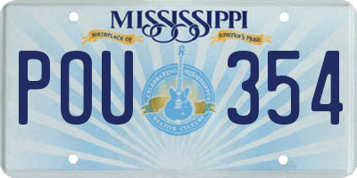 MS license plate POU354