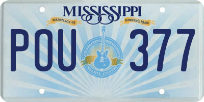 MS license plate POU377