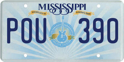 MS license plate POU390