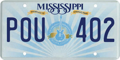 MS license plate POU402