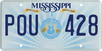 MS license plate POU428