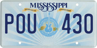 MS license plate POU430