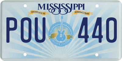 MS license plate POU440