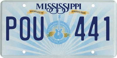 MS license plate POU441