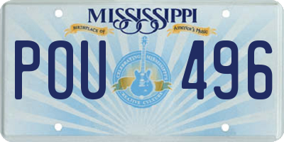 MS license plate POU496