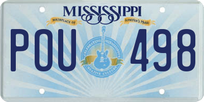 MS license plate POU498