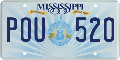 MS license plate POU520