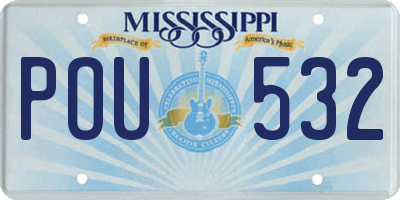MS license plate POU532