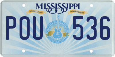 MS license plate POU536