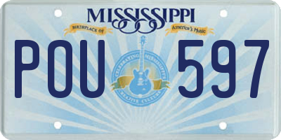 MS license plate POU597