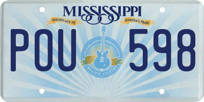 MS license plate POU598