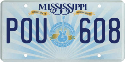 MS license plate POU608