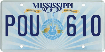 MS license plate POU610