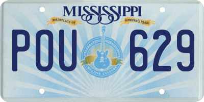 MS license plate POU629