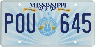 MS license plate POU645