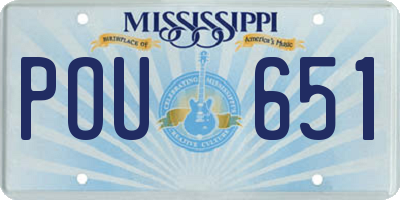 MS license plate POU651