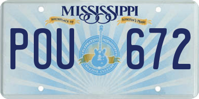 MS license plate POU672