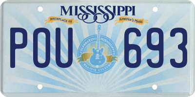 MS license plate POU693