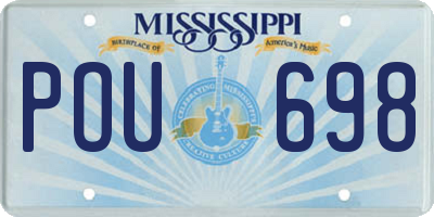 MS license plate POU698