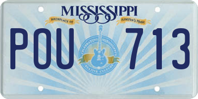 MS license plate POU713