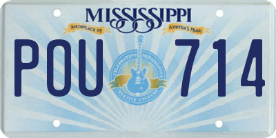 MS license plate POU714