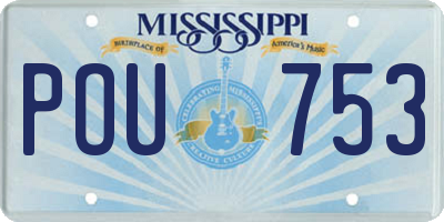 MS license plate POU753