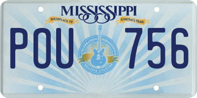 MS license plate POU756