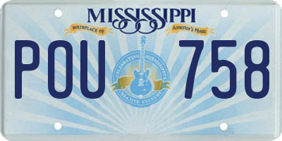 MS license plate POU758