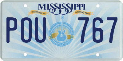 MS license plate POU767