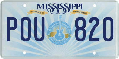 MS license plate POU820