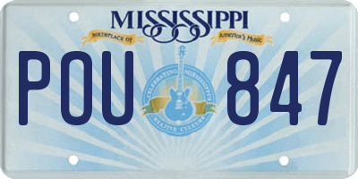 MS license plate POU847