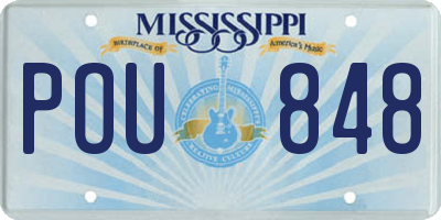 MS license plate POU848