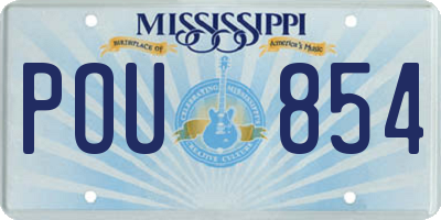 MS license plate POU854