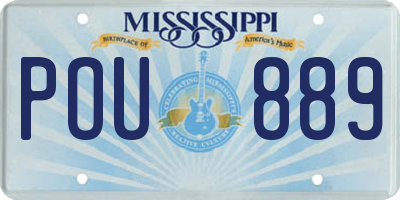 MS license plate POU889
