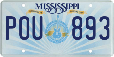 MS license plate POU893