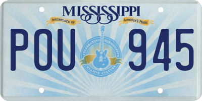 MS license plate POU945