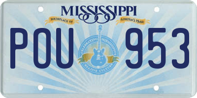 MS license plate POU953
