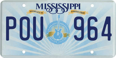 MS license plate POU964