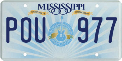 MS license plate POU977